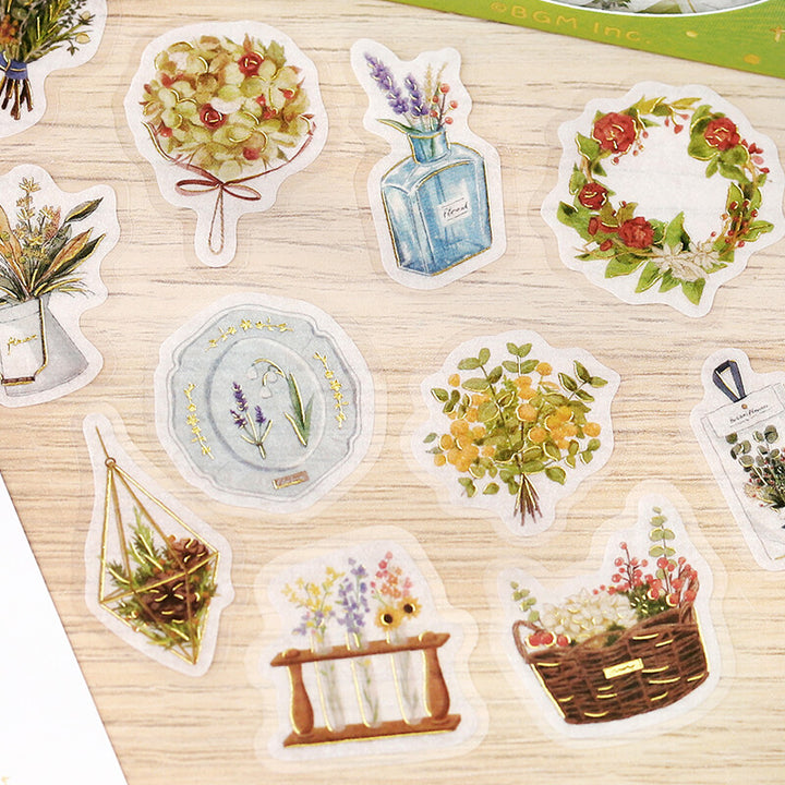 BGM Flake Stickers - Aozora Nominoichi Series - Flower Market