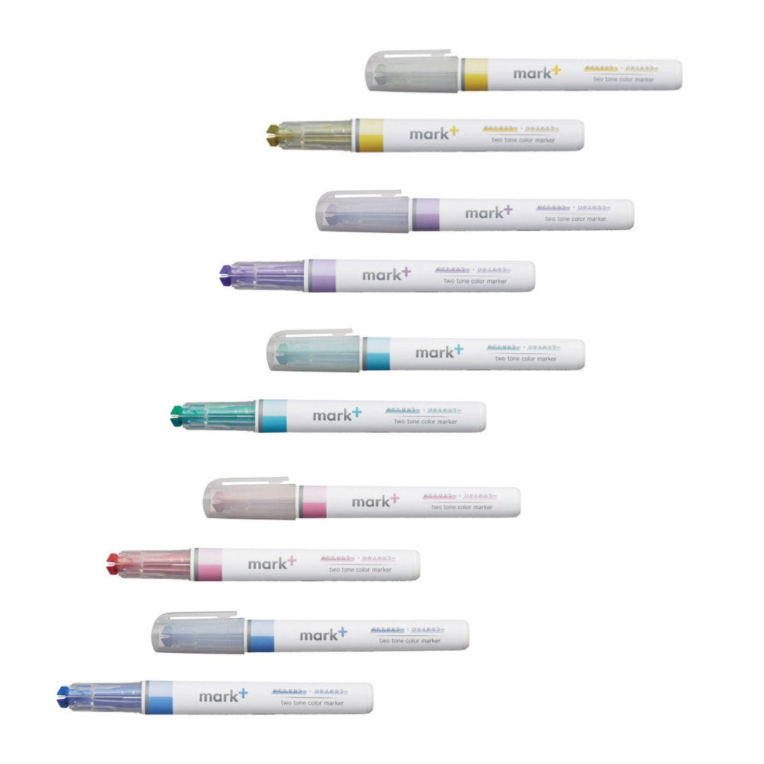 Kokuyo Mark+ Dual Tone Marker Pens - Set of 5 Colours