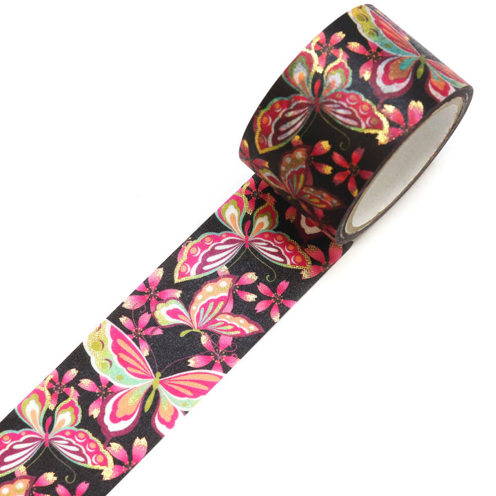 Kamiiso Yuzen Washi Tape - Kimono "Yuu" Series - Cherry Blossom Butterfly