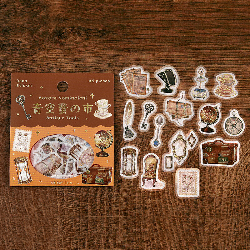 BGM Flake Stickers - Aozora Nominoichi Series - Antique Tools