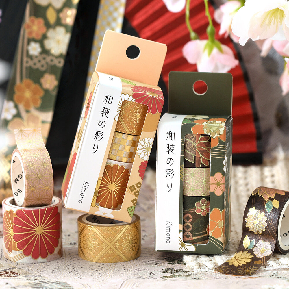 BGM Kimono Series Washi Tape Sets Vol. 2 - Choose from 4 Designs