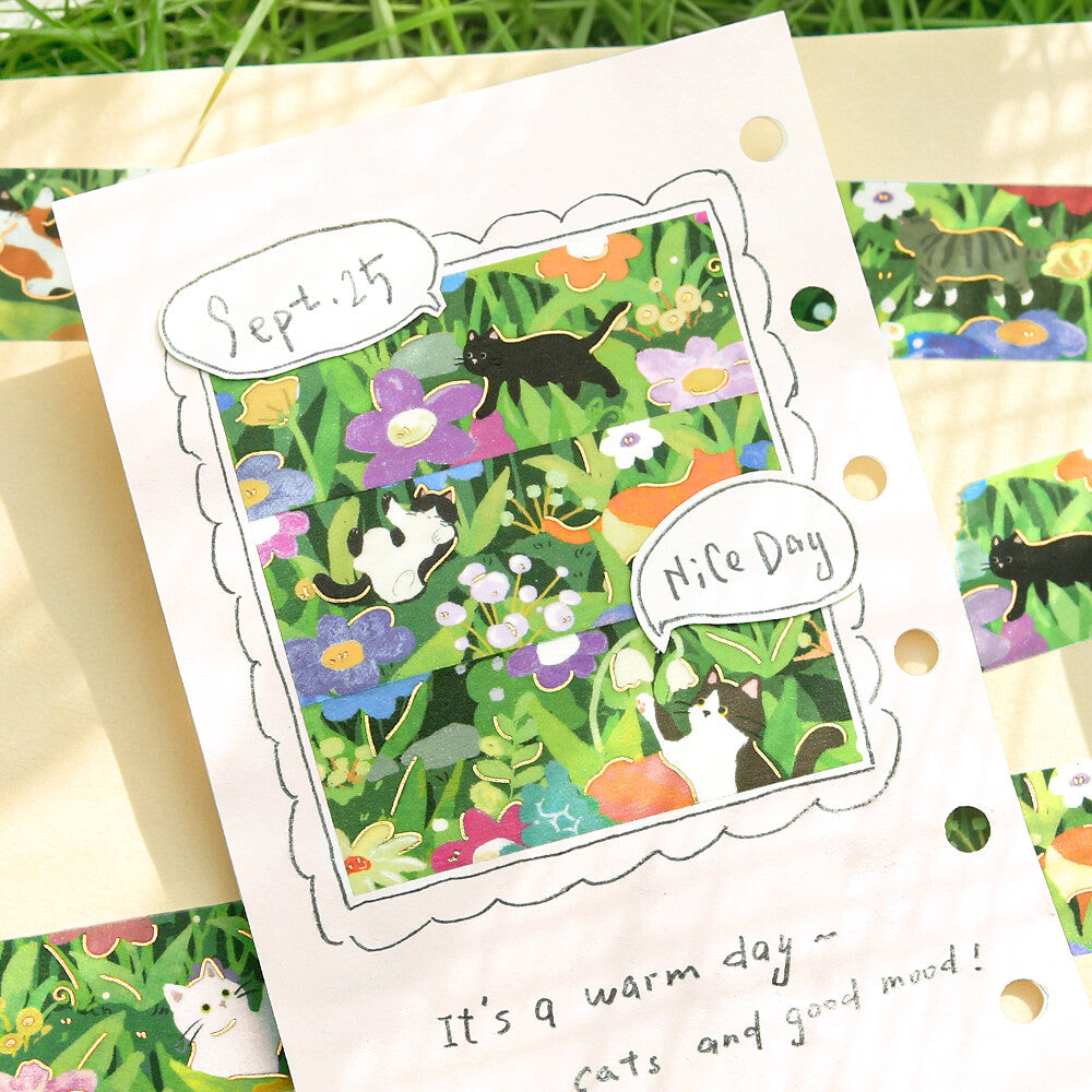 BGM Washi Tape - The Cat's Journey Series - Flowering Meadow