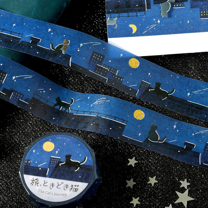 BGM Washi Tape - The Cat's Journey Series - Night Sky
