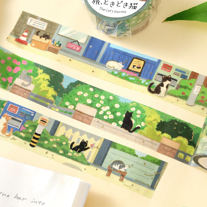 BGM Washi Tape - The Cat's Journey Series - Sunlit Garden