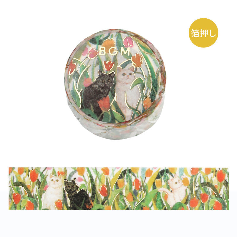 BGM Washi Tape - Cats in Tulip Field