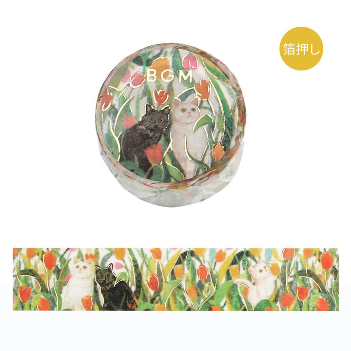 BGM Washi Tape - Cats in Tulip Field