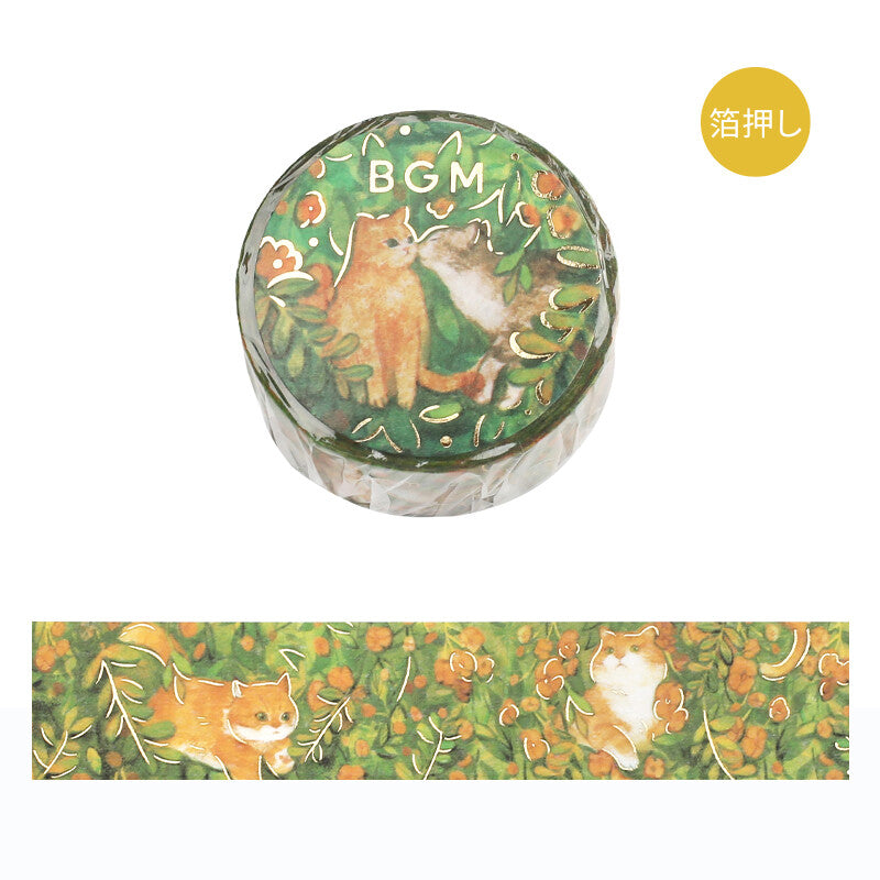 BGM Washi Tape - Ginger Cats in Poppy Field