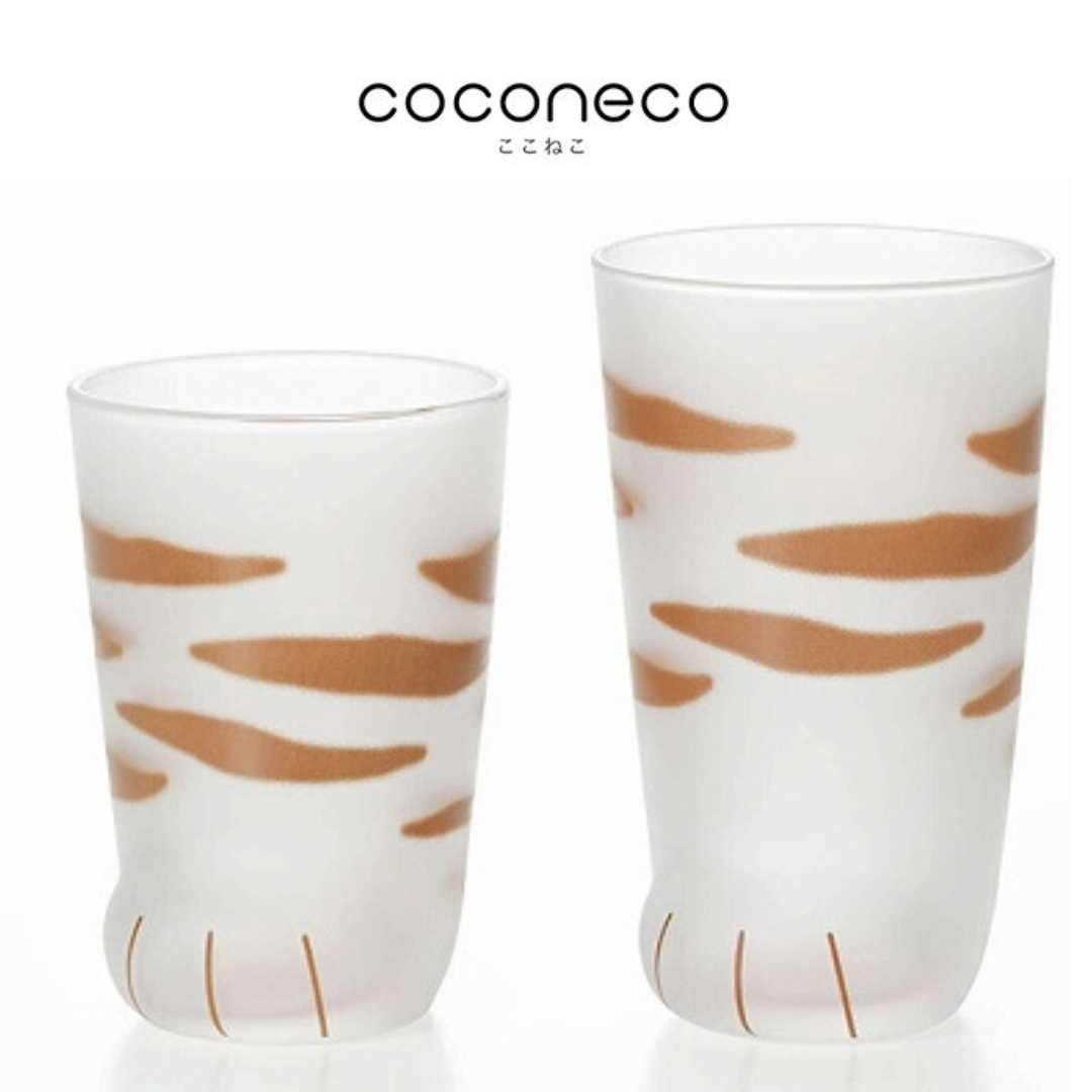 Coconeco Cat Paw Glass - Parent / Child Gift Set - Brown Tabby