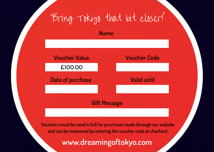 Dreaming of Tokyo Gift Voucher - £100