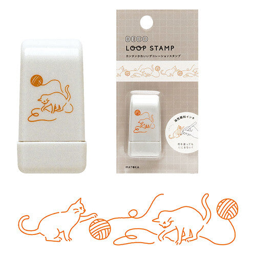 El Commun Deco Rolling Stamps - Cat with Yarn