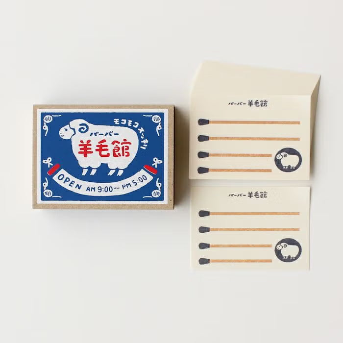 Furukawa Paper - Retro Match Box Mini Note Paper - Sheep Barber Shop