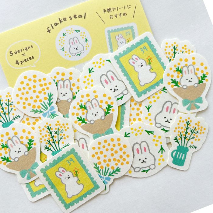 Furukawa Paper Works - Limited Edition Flake Stickers - Mimosa Bunny