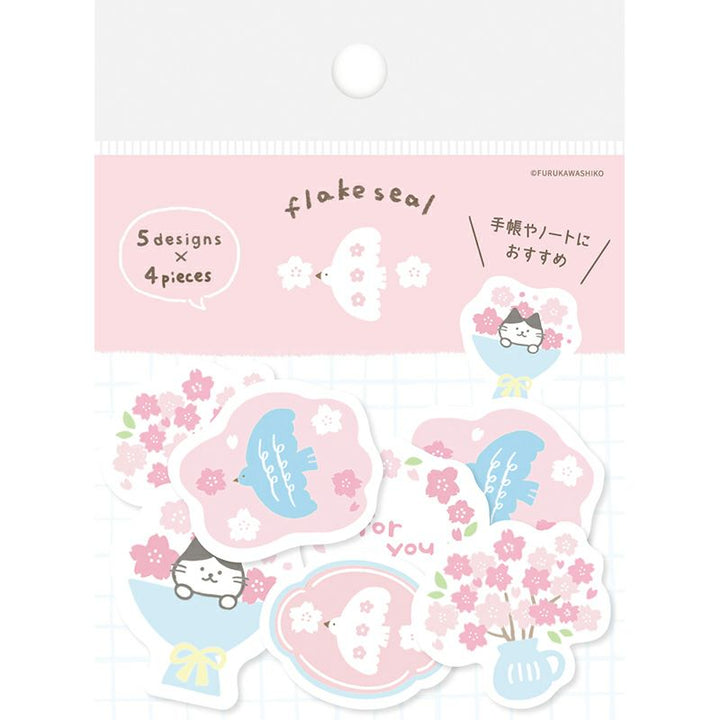 Furukawa Paper Works - Limited Edition Flake Stickers - Sakura Cat