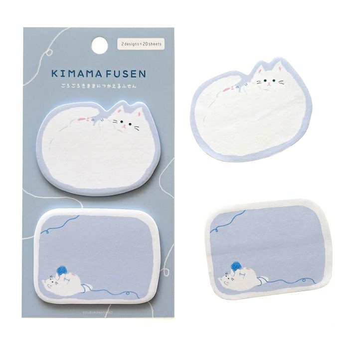 Furukawa Paper Works - Kimama Fusen Sticky Notes - Rolling Cat