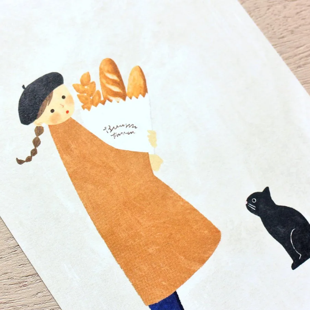 Hyogensha Postcard Pad - Meow by Mariko Fukuoka