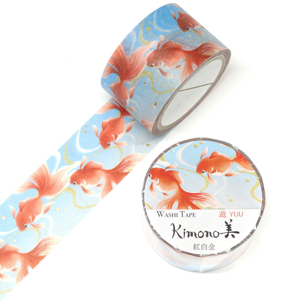 Kamiiso Yuzen Washi Tape - Kimono "Yuu" Series - Goldfish