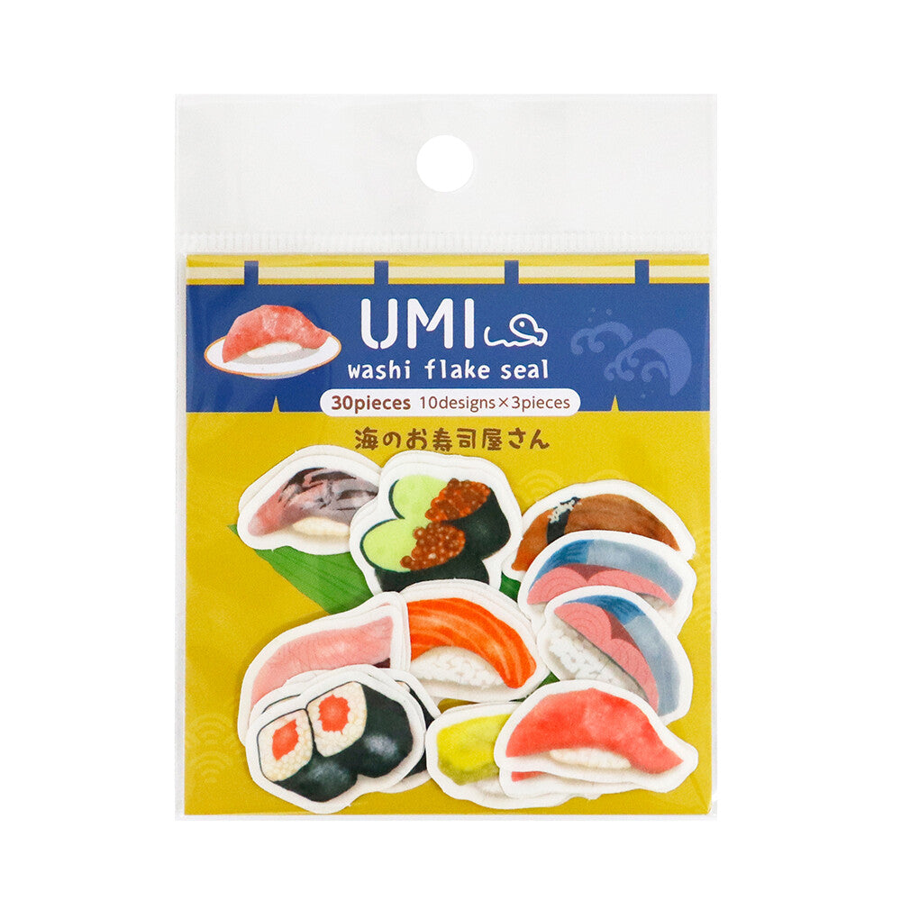 Kamiiso Washi Flake Stickers - Sushi