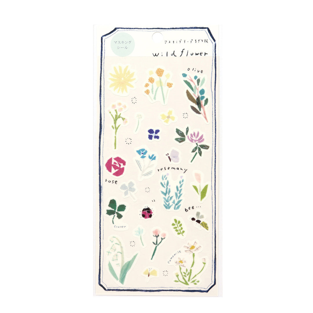 Kamiiso Sticker Sheet - Designed by Miki Tamura - Wildflowers