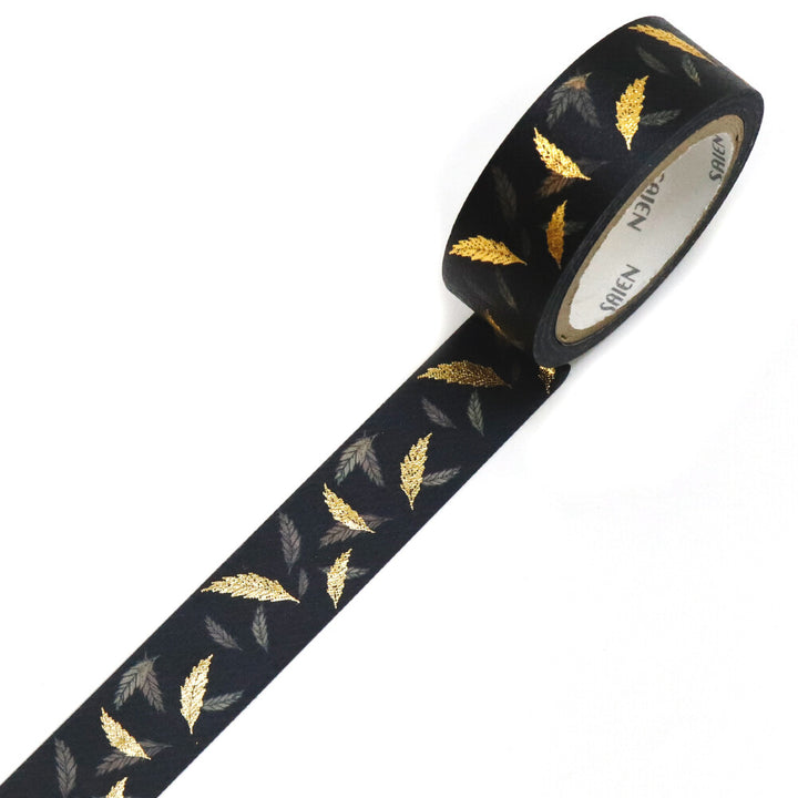 Kamiiso SAIEN x Iriya Washi Tape - Black & Gold Leaf - "Opéra"