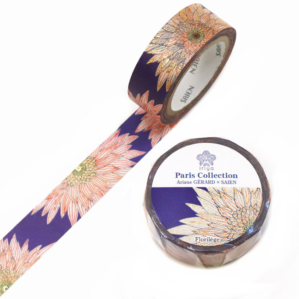 Kamiiso SAIEN x Iriya Washi Tape - Dahlia - "Florilège"