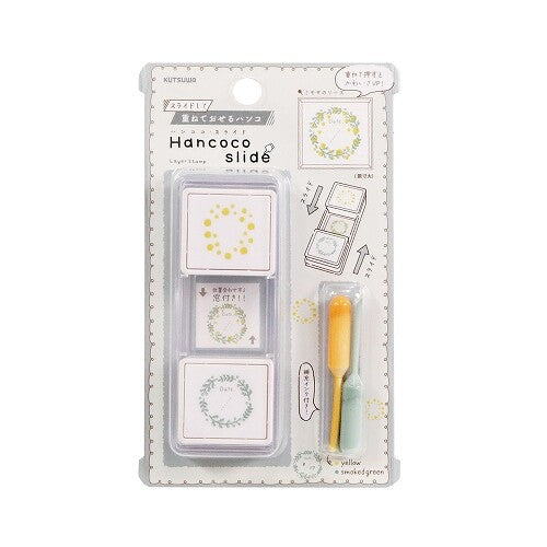 Kutsuwa Hancoco Slide Layer Stamp - Mimosa Wreath