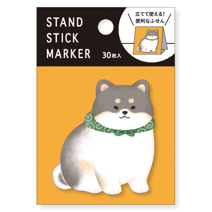 Mind Wave - Sticky Notes - Black Shiba Inu