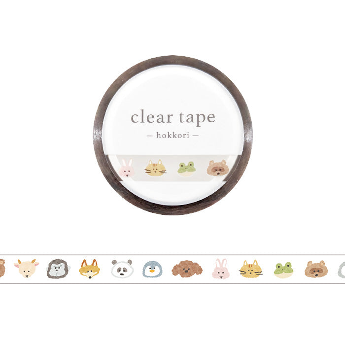 Mind Wave Japanese Washi Tape - Animal Faces (Extra Thin 7mm)