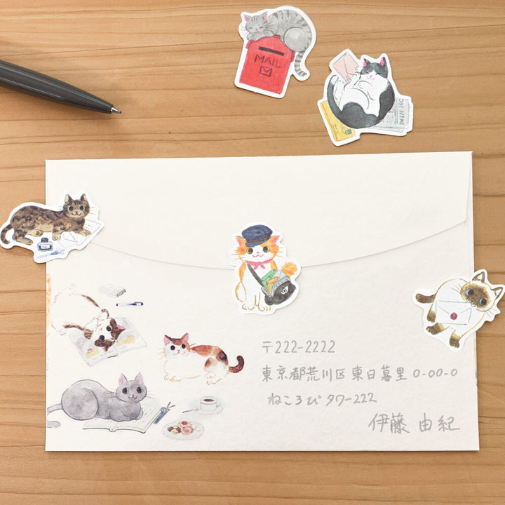 NB Japanese Flake Stickers - "Nekorobi" Series - Cat Letters