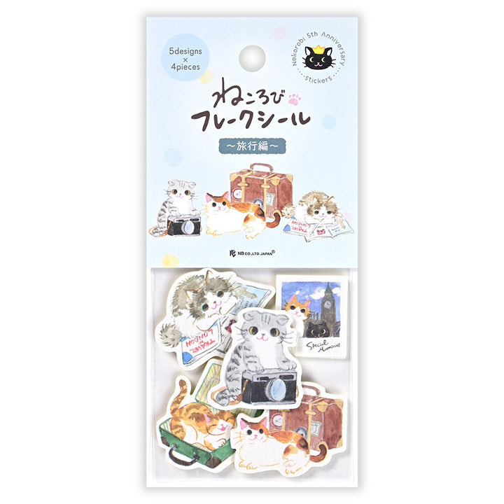 NB Japanese Flake Stickers - "Nekorobi" Series - Travelling Cats