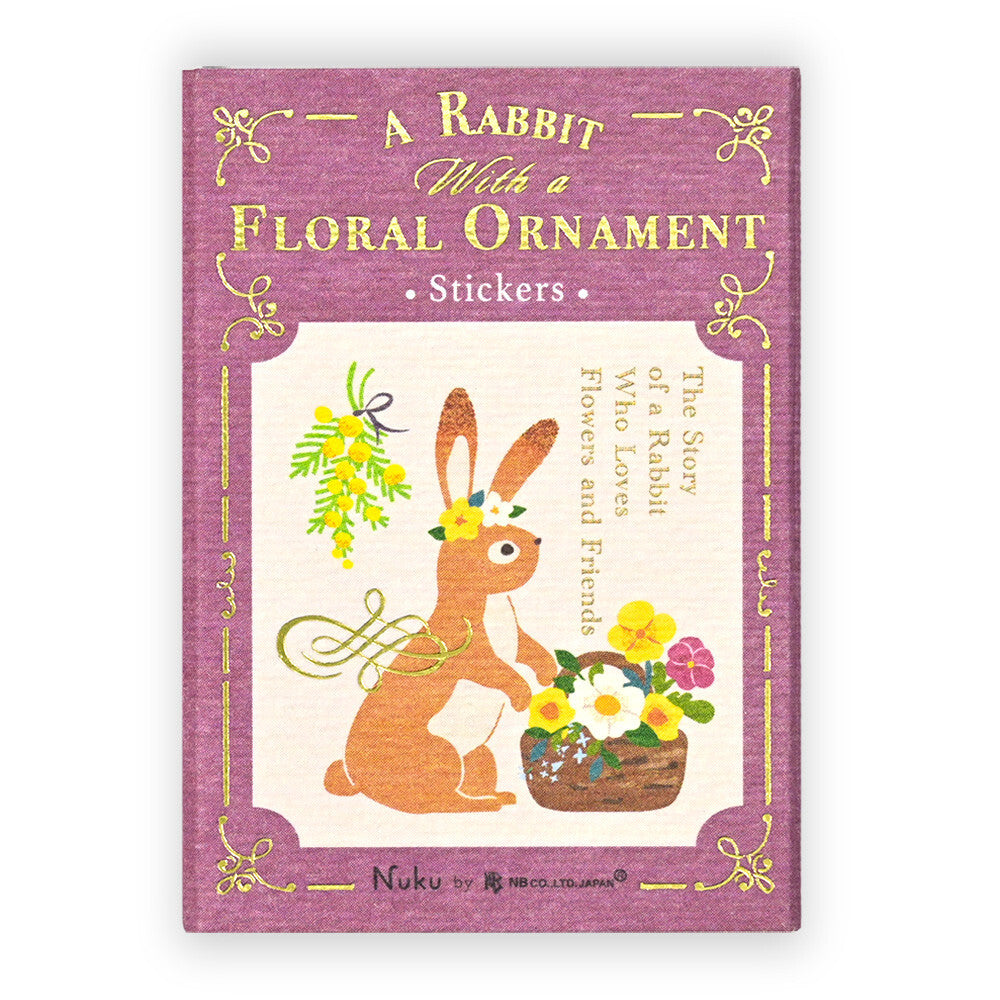 NB Japanese Flake Sticker Story Box - Floral Rabbit