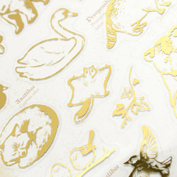 NB Gold Foil Stamped Transfer Sticker - Forest Animals