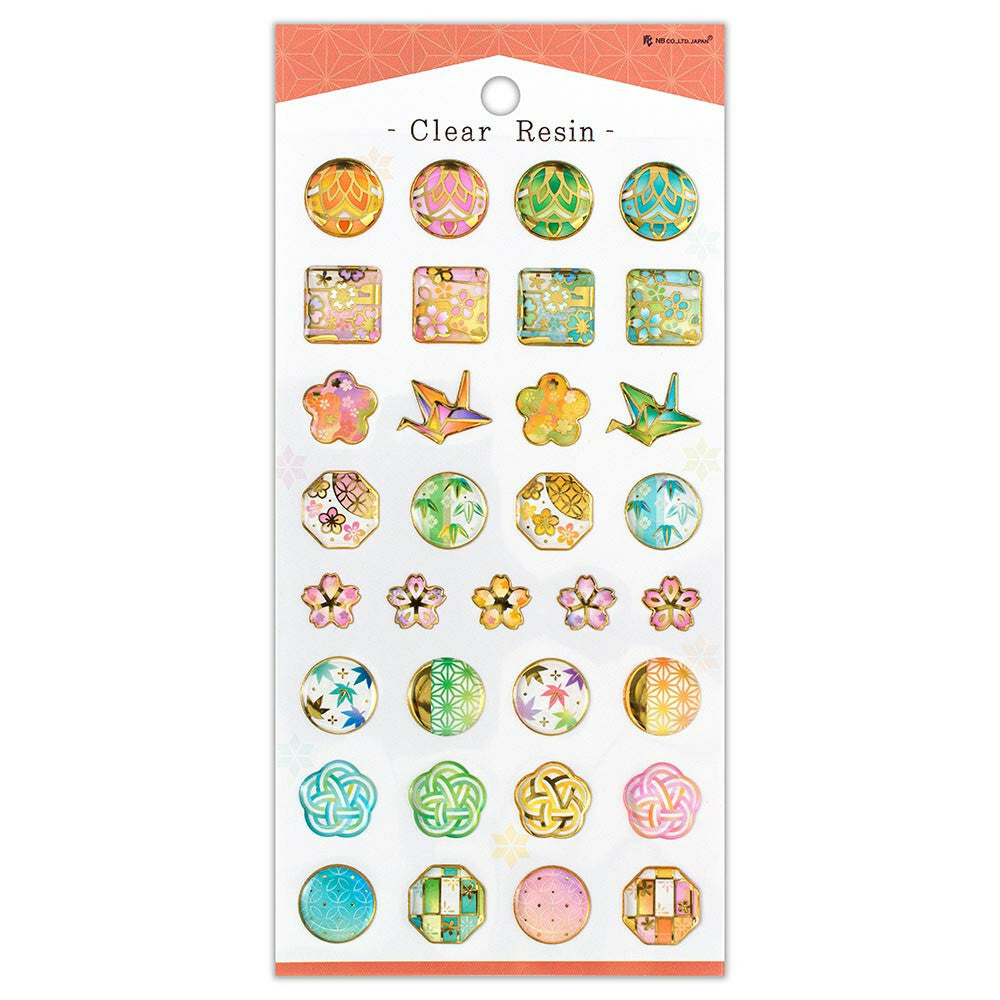 NB Japanese Sticker Pack - Resin Domed Japanese Patterns