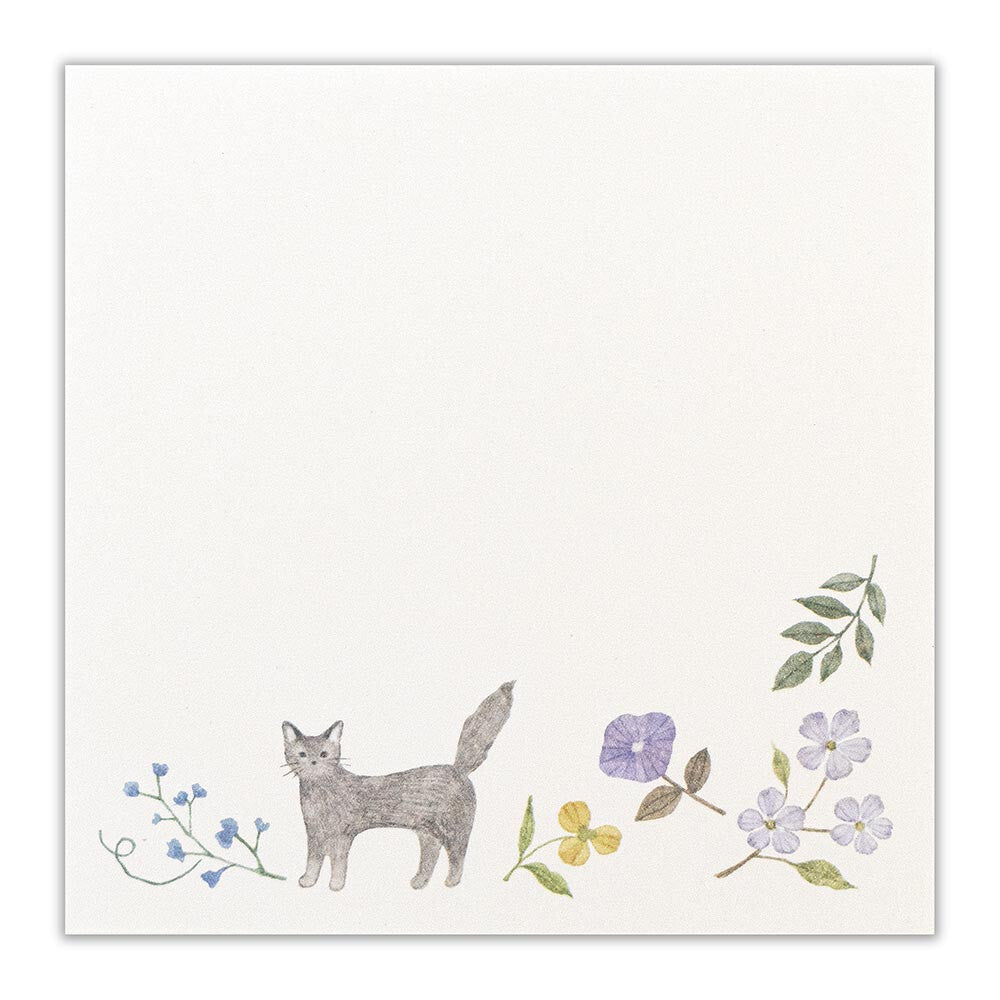 NB Michikusa Memo Pad - Cats, Birds & Flowers