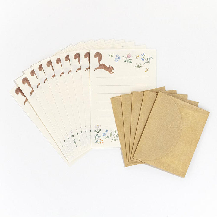 NB Michikusa Palm-Sized Mini Letter Set - Noix