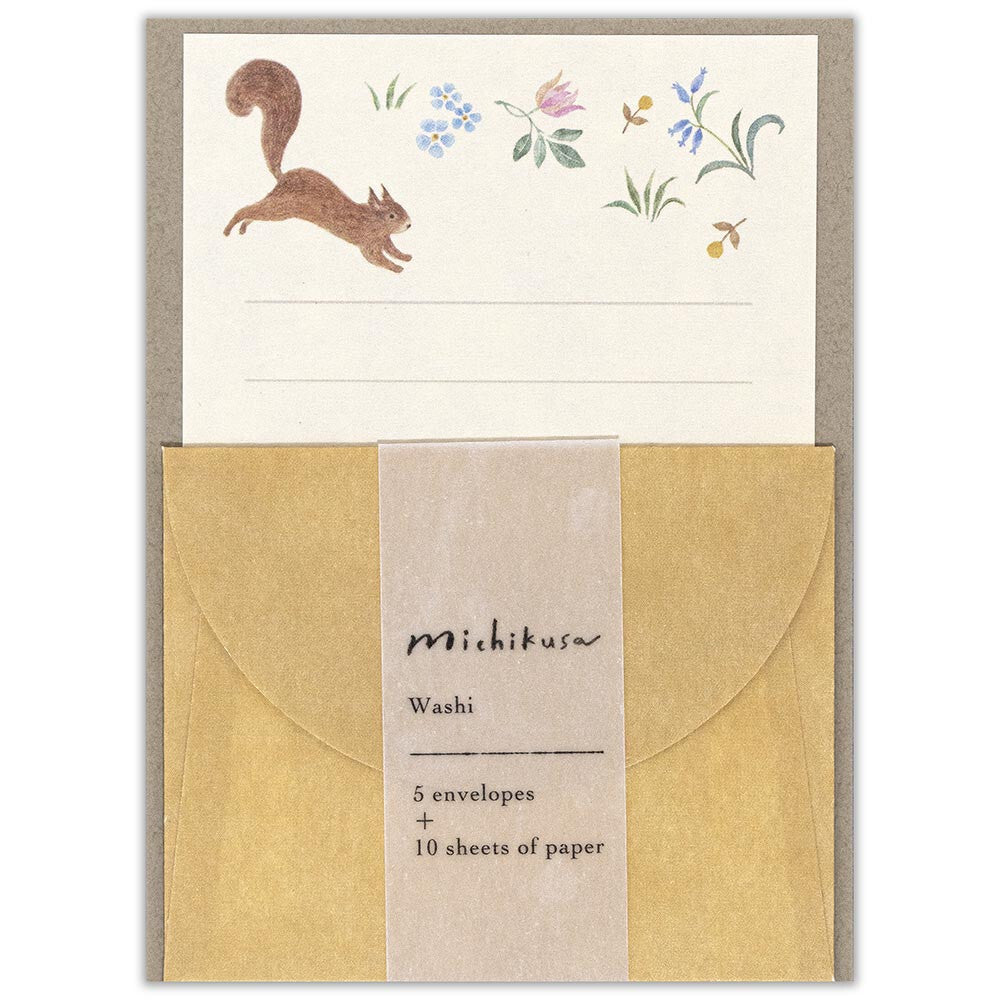 NB Michikusa Palm-Sized Mini Letter Set - Noix