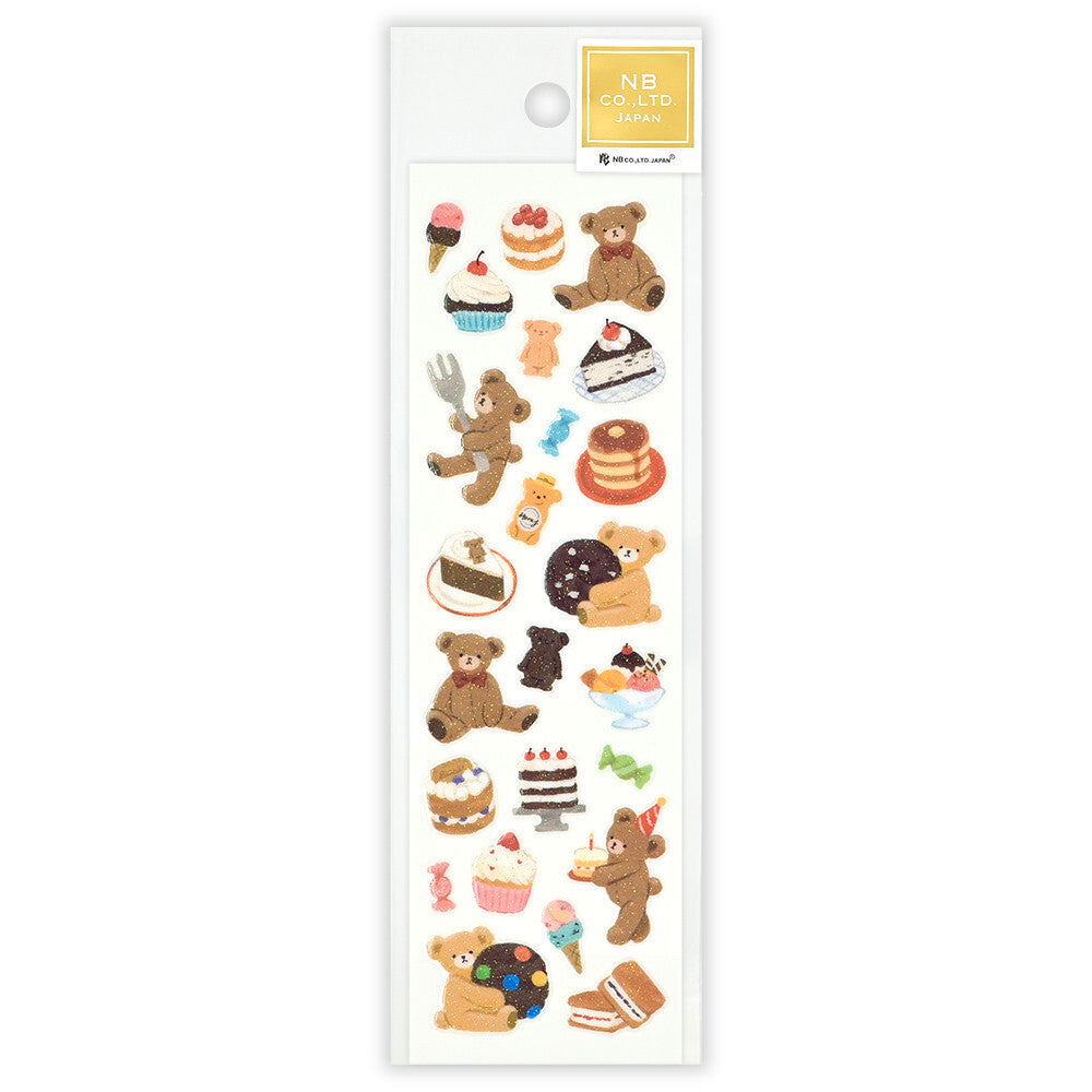 NB Japanese Sparkly Stickers - Teddy Bear Sweets