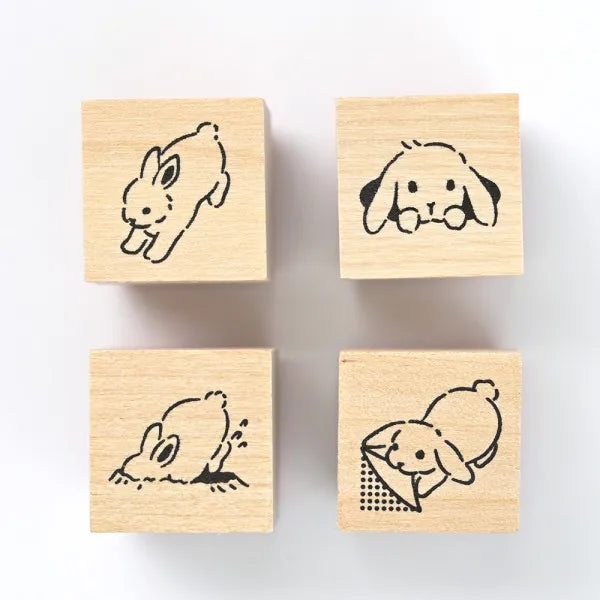 NB Wooden Stamp Set - Rabbits