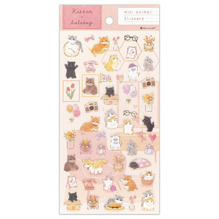 NB Japanese Sticker Pack - Kitten Holiday