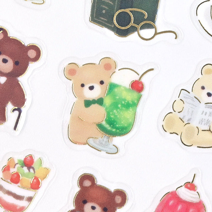 NB Japanese Sticker Pack - Mattari Animals Series - Bear x Coffee Shop