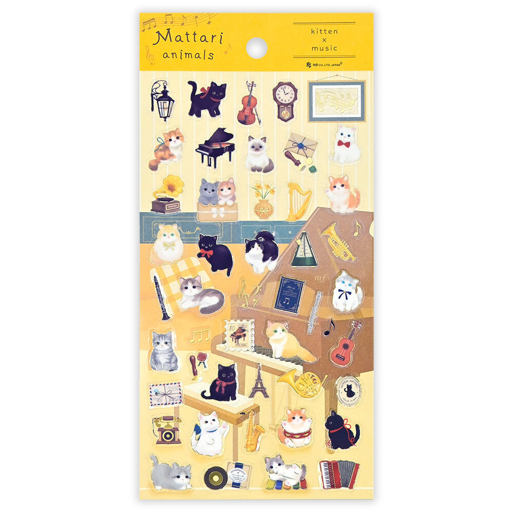 NB Japanese Sticker Pack - Mattari Animals Series - Cats x Music