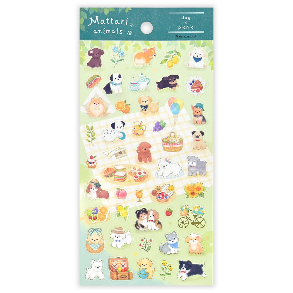 NB Japanese Sticker Pack - Mattari Animals Series - Dog x Picnic