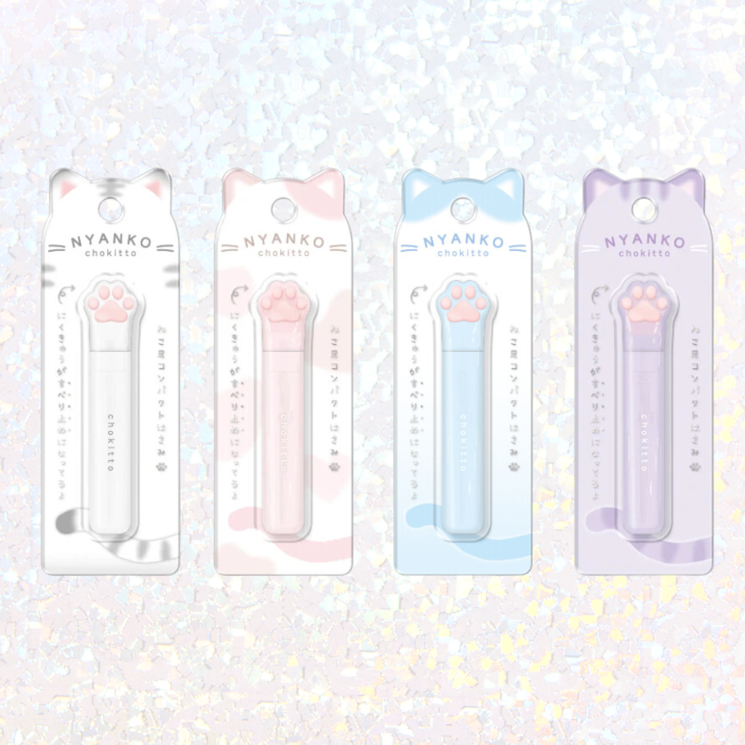 Q-Lia Nyanko Cat Paw Stick Scissors - 4 Colour Options