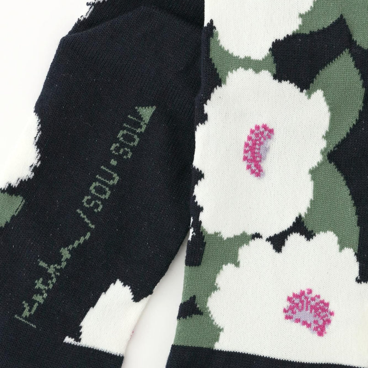 SOU.SOU Kyoto Socks - Round Toe Design - Setsuzan Floral (Size UK 4-6.5)