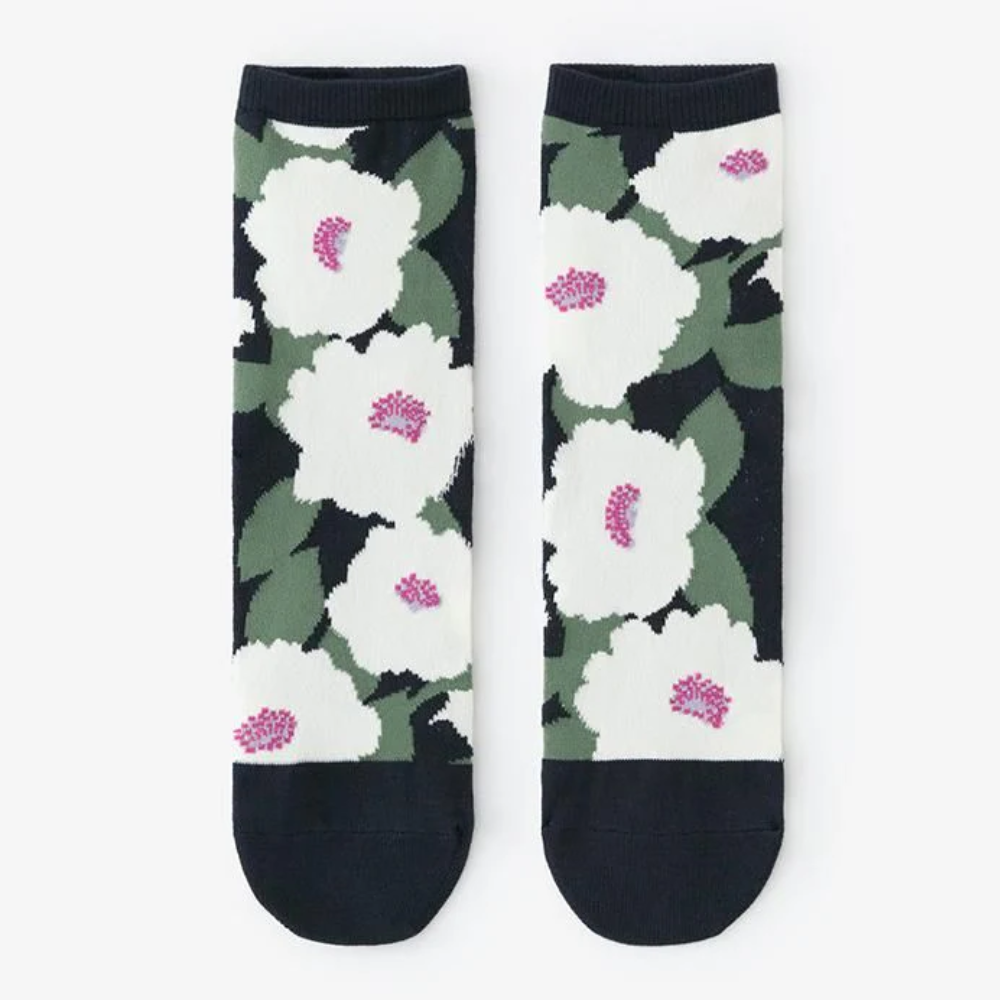 SOU.SOU Kyoto Socks - Round Toe Design - Setsuzan Floral (Size UK 4-6.5)