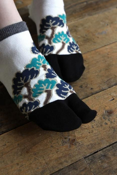 SOU.SOU Kyoto Tabi Low Cut Socks - Split Toe Design - Beauty of Pine (Size UK 4-6.5)