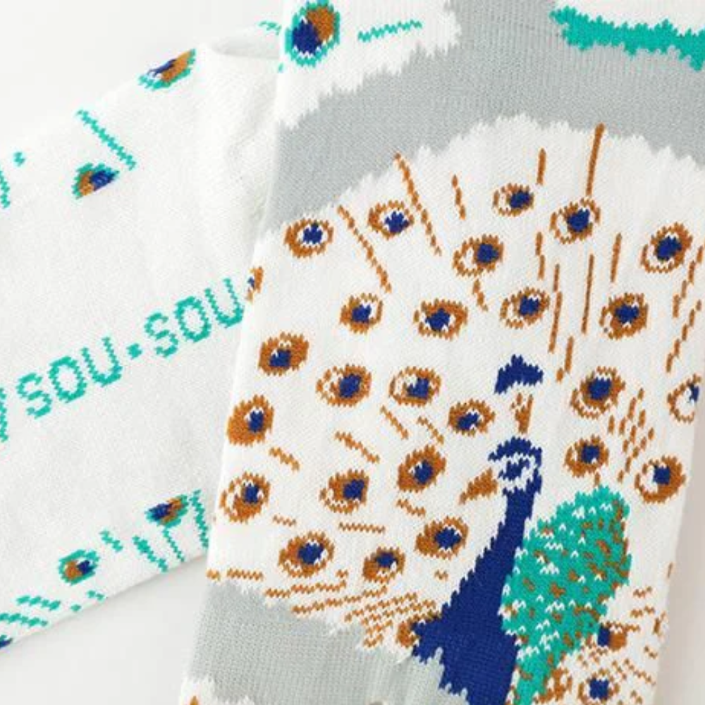 SOU.SOU Kyoto Tabi Low Cut Socks - Split Toe Design - Peacock (Size UK 4-6.5)