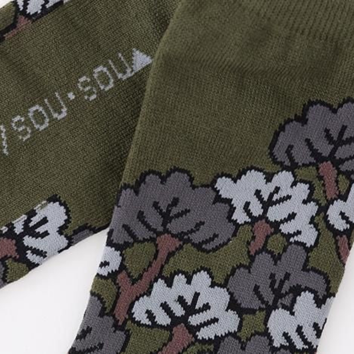 SOU.SOU Kyoto Tabi Low Cut Socks - Split Toe Design - Pine Matcha Green (Size UK 6-10)