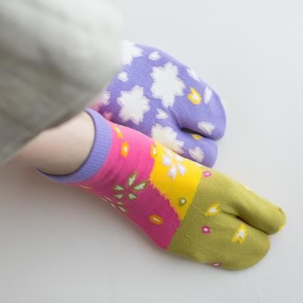 SOU.SOU Kyoto Tabi Low Cut Socks - Split Toe Design - Sakura (Size UK 6-10)