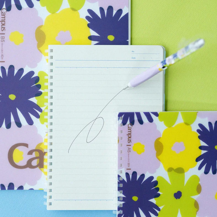 SOU.SOU x Kokuyo A5 Soft Ring Notebook - Oraka Floral Pattern