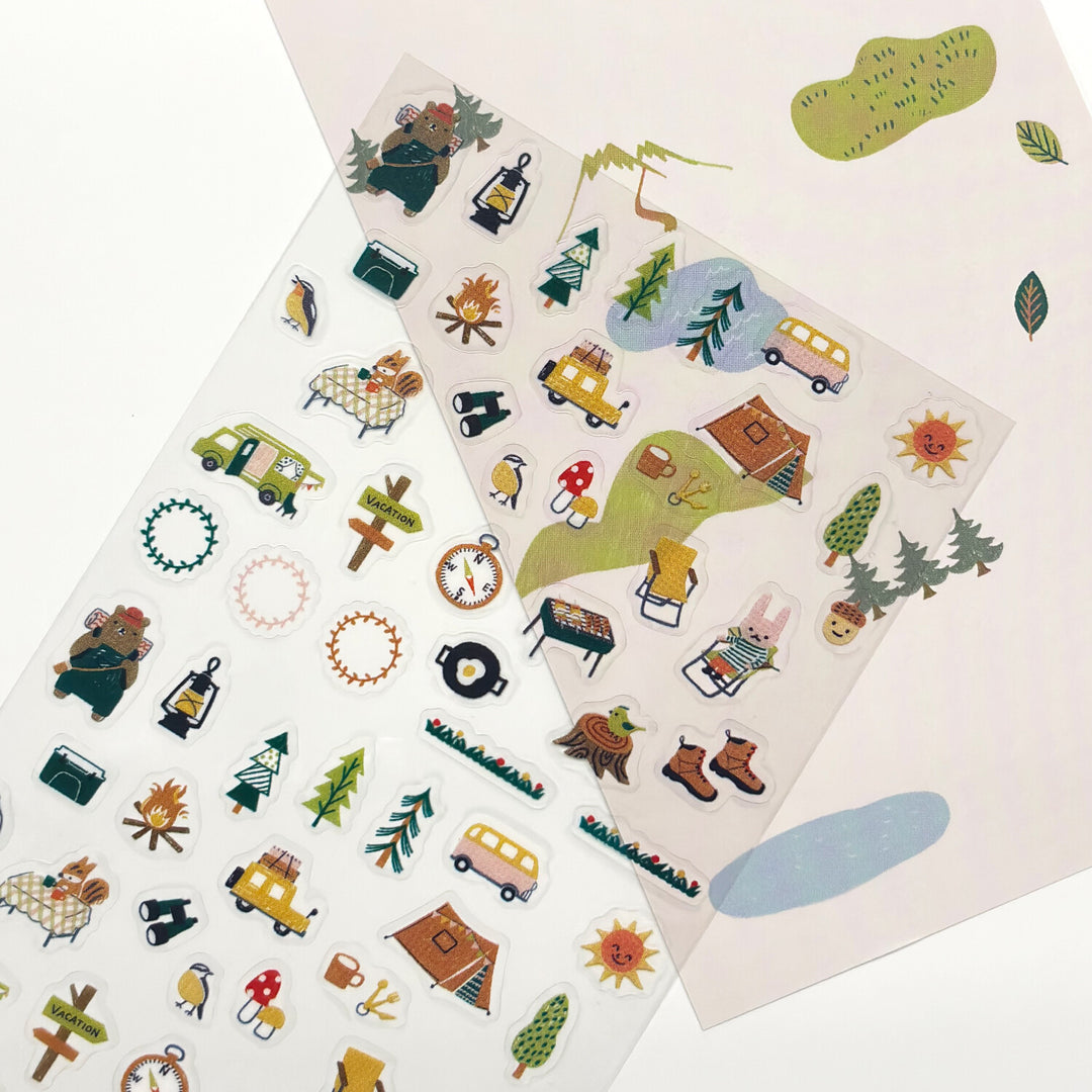 Shinzi Katoh Clear Sticker Sheet - Camping
